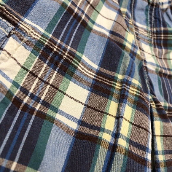OSHKOSH B’GOSH Blue Green Tan Plaid Pocket Cargo Summer Shorts Boys SIZE 4 - Picture 7 of 9